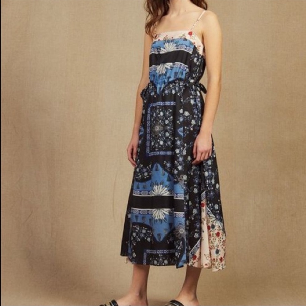 Sandro Niels Tapestry-inspired Mixed-print Dress
